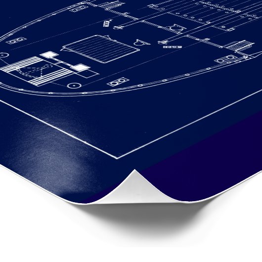 Great Lakes Freighter Lake Fernando Blueprint ポスター (コーナー)