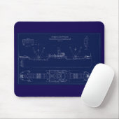 Great Lakes Freighter Lake Fernando Blueprint マウスパッド (マウス)