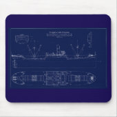 Great Lakes Freighter Lake Fernando Blueprint マウスパッド (正面)