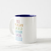 Great Lakes Mitten State Michigan Coffee Mug ツートーンマグカップ (正面左)