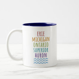 Great Lakes Mitten State Michigan Coffee Mug ツートーンマグカップ