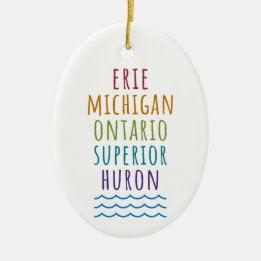 Great Lakes Mitten State Michigan Ornament  セラミックオーナメント