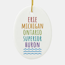 Great Lakes Mitten State Michigan Ornament  セラミックオーナメント