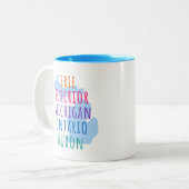 Great Lakes Simple Text Mitten State Coffee Mug ツートーンマグカップ (正面左)
