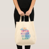 Great Lakes Simple Text Mitten State Tote Bag トートバッグ (正面(商品))