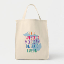 Great Lakes Simple Text Mitten State Tote Bag トートバッグ