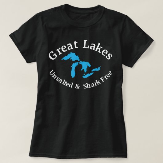 Great Lakes Unsalted & Shark Free  Tシャツ (デザイン正面)