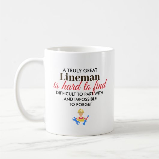 Great Lineman Personalized Name Gift コーヒーマグカップ (左)