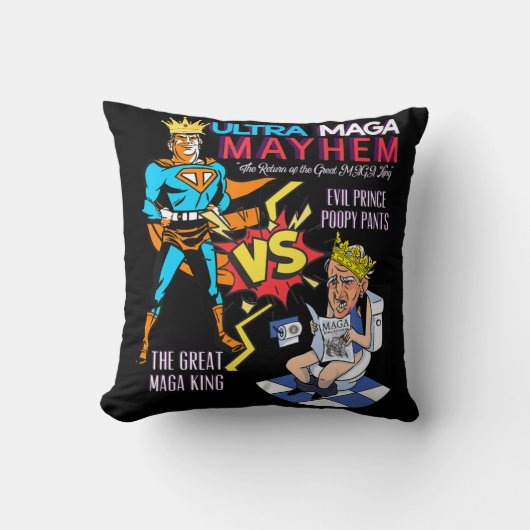 Great MAGA King  Donald Trump Biden USA UltrA MAGA クッション (正面)
