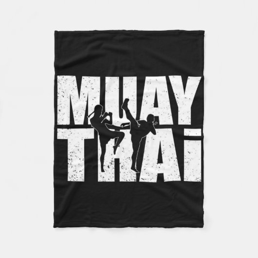 Great Muay Thai Design Mma Fighter Training Kickbo フリースブランケット (正面)
