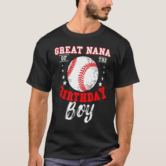 Great Nana Of The Birthday Boy Baseball Theme Bday Tシャツ (正面)