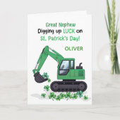 Great Nephew St Patricks Day Construction Truck カード (正面)