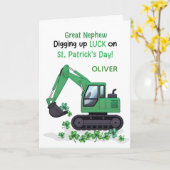 Great Nephew St Patricks Day Construction Truck カード (黄色い花)