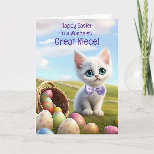 Great Niece Happy Easter Cute Kitten カード (正面)