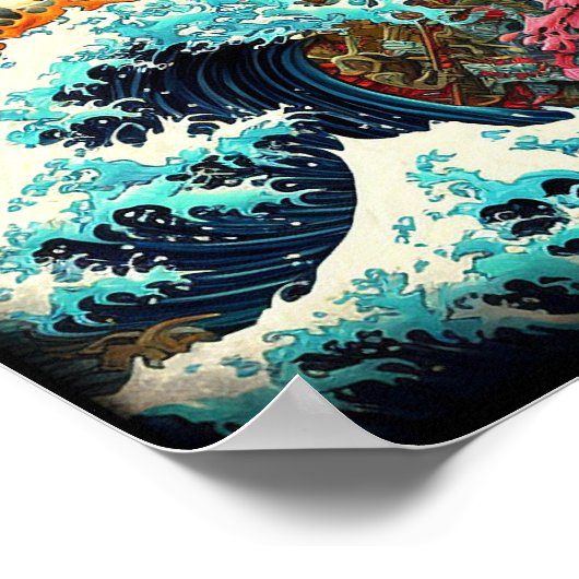 Great Night Japanese Dragon ポスター (角)