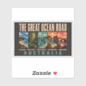Great Ocean Road Australia Landmarks Illustration シール (シート)