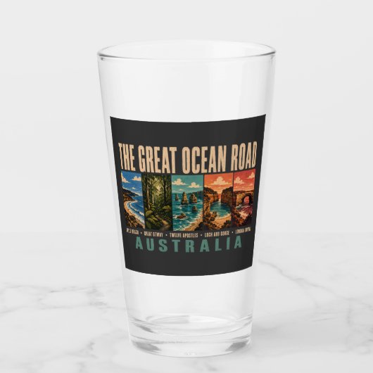 Great Ocean Road Australia Landmarks Illustration タンブラーグラス (正面)