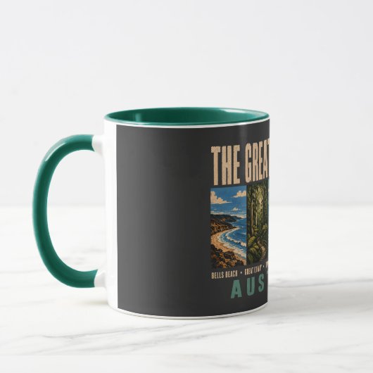 Great Ocean Road Australia Landmarks Illustration マグカップ (左)
