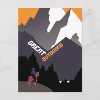Great Outdoors Retro Montana Travel Advert Art ポストカード