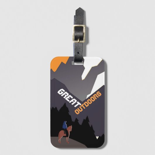 Great Outdoors Retro Montana Travel Advert Art ラゲッジタグ (正面縦)