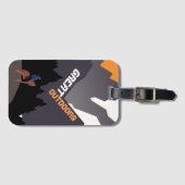 Great Outdoors Retro Montana Travel Advert Art ラゲッジタグ (正面横)