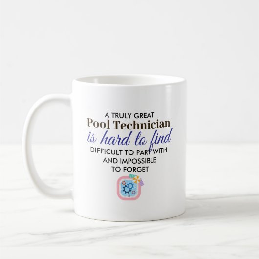 Great Pool Technician Personalized Name Gift コーヒーマグカップ (左)