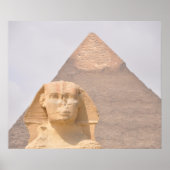 Great Pyramid of Giza Egypt Sphinx Monument Desert ポスター (正面)