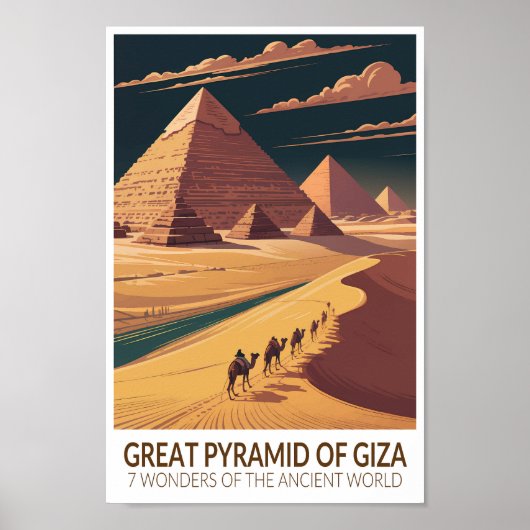 Great Pyramid of Giza Seven Wonders of the World ポスター (正面)