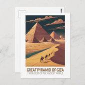 Great Pyramid of Giza Seven Wonders of the World ポストカード (正面/裏面)