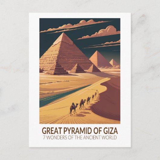 Great Pyramid of Giza Seven Wonders of the World ポストカード (正面)