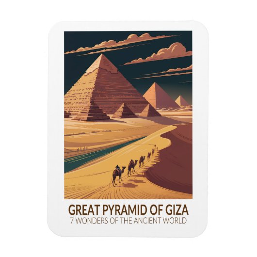 Great Pyramid of Giza Seven Wonders of the World マグネット (縦)