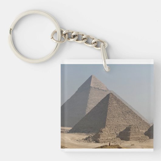 Great Pyramids of Giza under clear blue, Egypt キーホルダー (正面)