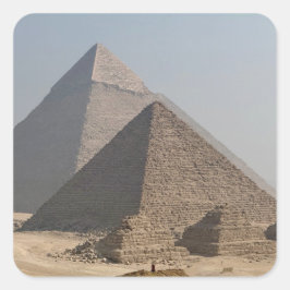 Great Pyramids of Giza under clear blue, Egypt スクエアシール