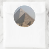 Great Pyramids of Giza under clear blue, Egypt ラウンドシール (バッグ)