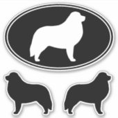Great Pyreneesシルエット犬の品種ステッカーセット シール (正面)