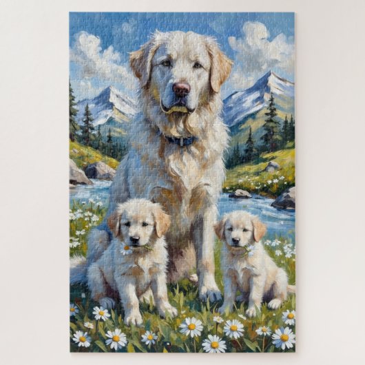 Great Pyrenees Alpine Valley Art ジグソーパズル (縦)