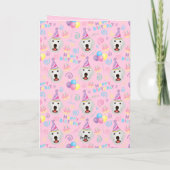 Great Pyrenees Birthday Card in Pink カード (裏面)