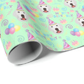 Great Pyrenees Birthday Gift Wrapping Paper Green ラッピングペーパー (ロールコーナー)