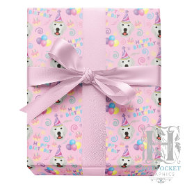 Great Pyrenees Birthday Gift Wrapping Paper Pink ラッピングペーパー