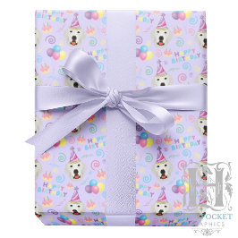 Great Pyrenees Birthday Gift Wrapping Paper Purple ラッピングペーパー