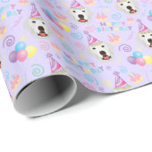 Great Pyrenees Birthday Gift Wrapping Paper Purple ラッピングペーパー (ロールコーナー)