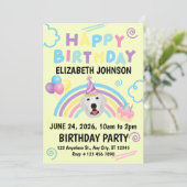 Great Pyrenees Birthday Invitation Yellow 招待状 (スタンド正面)