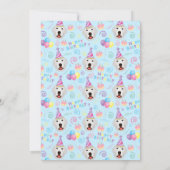 Great Pyrenees Birthday Party Invitation Blue 招待状 (裏面)