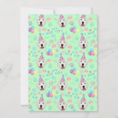 Great Pyrenees Birthday Party Invitation Green 招待状 (裏面)