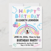 Great Pyrenees Birthday Party Invitation White 招待状 (正面)