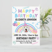 Great Pyrenees Birthday Party Invitation White 招待状 (スタンド正面)