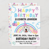 Great Pyrenees Birthday Party Invitation White 招待状 (正面/裏面)