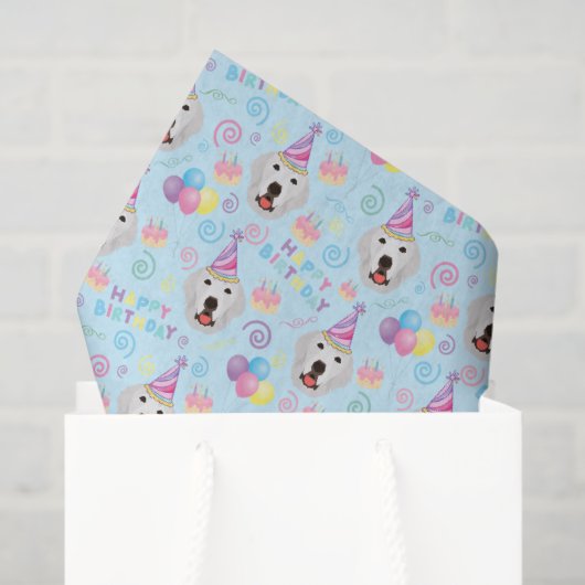 Great Pyrenees Birthday Tissue Paper in Blue 薄葉紙 (ギフトバッグ)