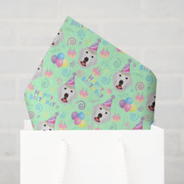 Great Pyrenees Birthday Tissue Paper in Green 薄葉紙