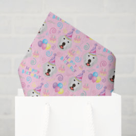 Great Pyrenees Birthday Tissue Paper in Pink 薄葉紙